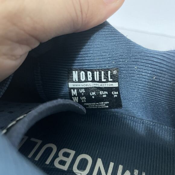 NO BULL Running Shoes Trainer Super Fabric Navy Blue Solid Size M 7 W 8.5 GUC - Picture 9 of 11